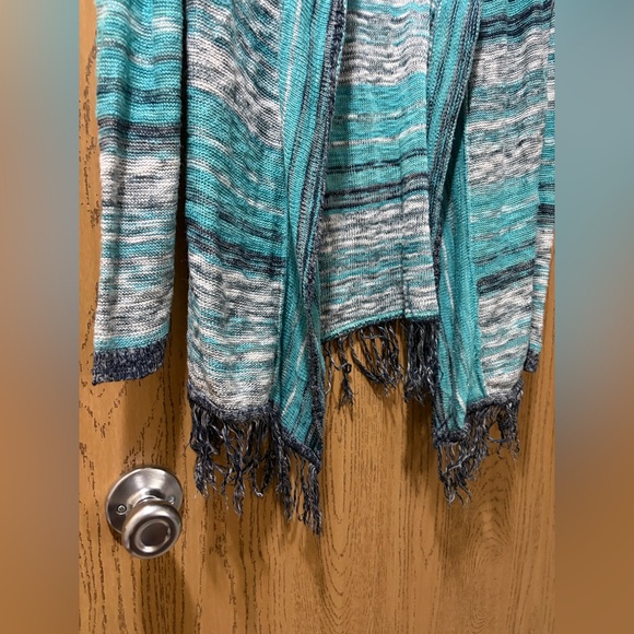 Maurices Teal and Gray Striped Cardigan - Picture 4 of 8